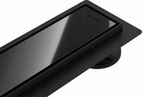 Lineáris vízelvezetés Merflow 600 mm rozsdamentes acél fekete üveg