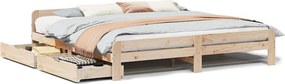vidaXL tömör fenyőfa ágy matrac nélkül 200 x 200 cm
