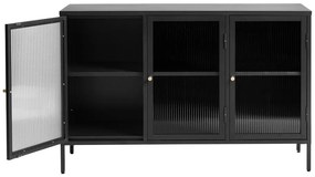 Fekete fém tálalószekrény 132x85 cm Bronco – Unique Furniture