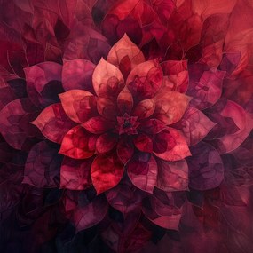 Vászonkép Canvas Mandala Virág Levelek Természet Harmónia Relaxáció 80x80