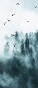 Fotótapéta Ködös hegyek Rejtélyes táj tűlevelű erdő 91x211 +ragasztó