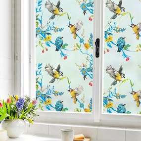 Ablakfólia Statikus Privatizáló Matt Dekoratív Madarak 90 x 200 cm