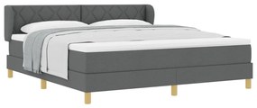 Boxspring Ágy Matraccal - Sötétszürke, 180x200 cm, Szövet