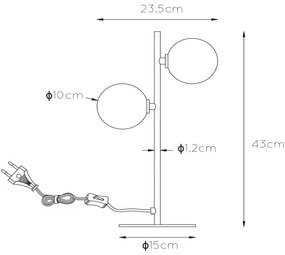 Lucide 45574/02/02 - Asztali lámpa TYCHO 2xG9/28W/230V arany