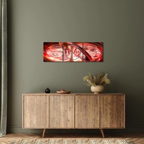 Kép - piros formák (órával) (90x30 cm)