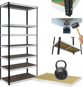 Tárolószekrény fém állvány Helios 270x90x35cm 7Px175kg Magas Erős