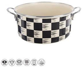 Orion Smaltovaný kastrol Šachovnice Lem , 5 l,pr. 26 cm