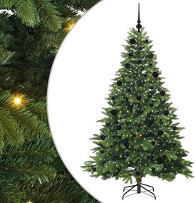 vidaXL Mű karácsonyfa 300 LED-del állvánnyal Zöld 210 cm PE és PVC