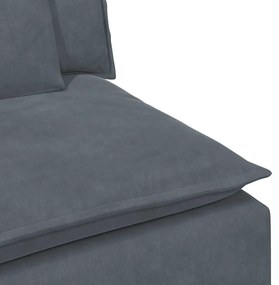 sötétszürke moduláris kanapé párnákkal