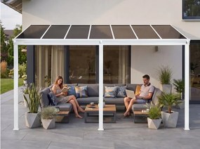 alumínium pergola LANITPLAST WALL 43 fehér + bronz PC LG2125