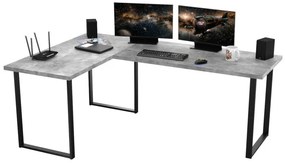 VINI sarok számítógépasztal, 200/135x74x65, könnyű beton