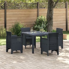 Kerti Asztal Antracit 100x100x73 cm Poly Rattan