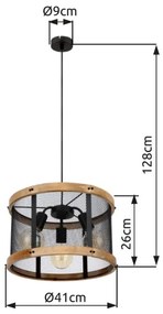 Globo 15661H1 - Csillár zsinóron JEANIE 3xE27/40W/230V átm. 40 cm