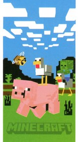 Carbotex Gyermek Minecraft Malac és Kacsa törölköző, 70 x 140 cm