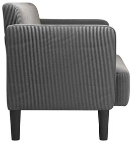 sötétszürke kordbársony szövet loveseat kanapé 109 cm