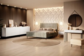 Nicole fésülködőasztal 100 cm fiókokkal - matt fehér / fekete lábak