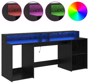 Fekete tölgy íróasztal 200x55x91 cm Szerelt fa