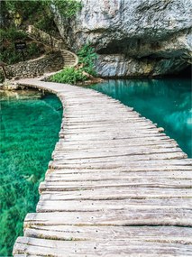 Fotótapéta Híd Türkiz Víz Sziklák Relaxáció Természet Harmónia 206x275 +ragasztó