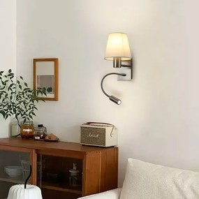 Brilagi -LED Rugalmas fali lámpa NUBILA 1xE27/25W/230V+LED/3W matt króm/krémes