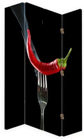 Gario Paraván Chili paprika villán Méret: 145 x 170 cm, Kivitelezés: Forgó paraván 360°