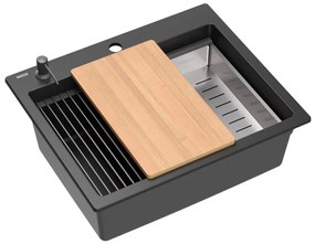 gránit mosogató KURT 110 WORKSTATION Black
