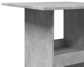 betonszürke szerelt fa bárasztal tárolóval 60 x 60 x 102 cm