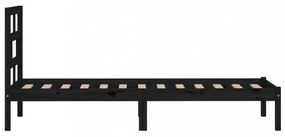 fekete tömör fa ágykeret 75 x 190 cm (Small Single)