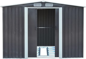 Pléh kerti szerszámos ház, szürke/fehér, 2,6x3,1m, HAMAL TYP 3