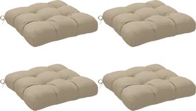 Outsunny 4 darabos kerti székpárna szett, tűzött kültéri párnák, 10 cm vastag töltés, méret: 48W x 48D cm, Khaki | Aosom