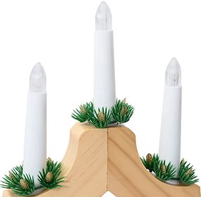 Karácsonyi gyertya híd 7 LED-del 3 pcs Barna 39.5 x 5 x 29 cm