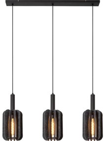 Lucide 45492/03/36 - Csillár zsinóron RAFAL 3xE27/40W/230V fekete/szürke