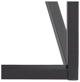 Fekete dohányzóasztal kőrisfa dekoros asztallappal 80x80 cm Willford – Actona