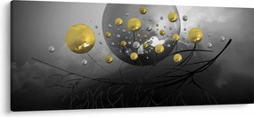 Arany absztrakt gömbök képe (120x50 cm)