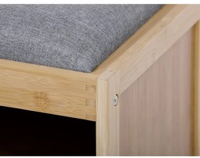 Natúr Bambusz Cipős Szekrény, Szürke Részletekkel. DR-N1014 GREY2