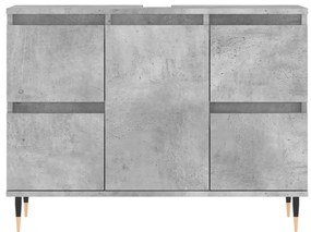 Betonszürke szerelt fa fürdőszobaszekrény 80 x 33 x 60 cm