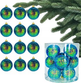 Holo Zöld Karácsonyfa Bombák Buborékok karácsonyfára 12 db-os Kaméleon gömb szett