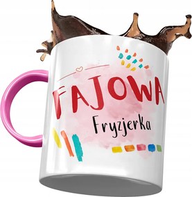 Rózsaszín Bögre Fodrásznőnek Cool Fodrásznő Nyomtatott Fotóval