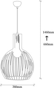 Fellini MR-756 fekete vas függőlámpa, Ø38 cm