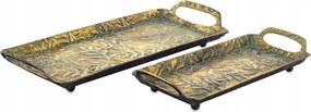 Tálca szett 2 db-os Dekorációs tálca szett Retro Arany