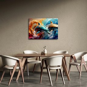 Kép - Delfin festmény (70x50 cm)