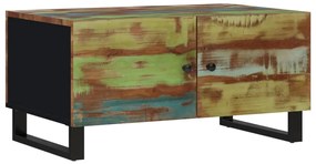 Tömör újrahasznosított és szerelt fa dohányzóasztal 80x50x40 cm