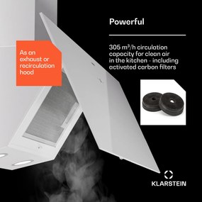 Klarstein Laurel 90, páraelszívó, 90 cm, elszívott levegő: 247 m³/h, LED érintő