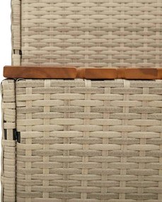 pezsgőfürdő lépcső bézs 50x50x50,5cm polyrattan és akácfa