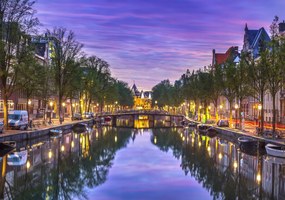 Poszter 100x70cm Amszterdami csatorna, Assaf Frank