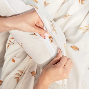 Goldea pamut ágyneműhuzat duo - őszi tökök és levelek, barna színű hátoldal 140 x 200 és 70 x 90 cm