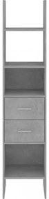 betonszürke szerelt fa könyvszekrény 40 x 35 x 180 cm