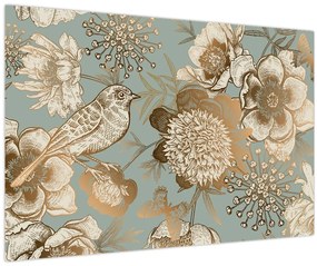 Kép - Kert egy madárral (90x60 cm)
