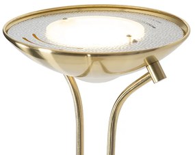 Modern állólámpa sárgarézzel és olvasólámpával, beleértve a LED-es Dim to Warm funkciót - Diva