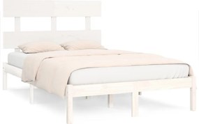 vidaXL Small Double fehér tömör fa ágykeret 120 x 190 cm