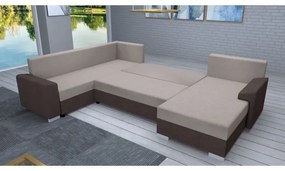 OXFORD barna/taupe kárpitozott, univerzális U-alakú, kihúzható ülőgarnitúra